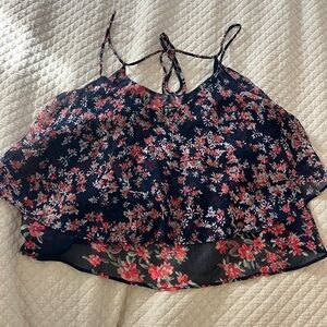 Express Navy Floral Camisole Top
